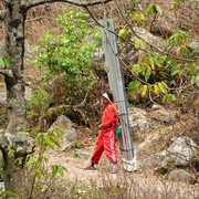 Nepal - a porter is resting