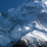 Nepal - an avalanche - the mount Annapurna IV