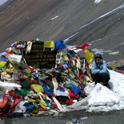 Nepal - Paula at Thorung La pass (5416 meters)