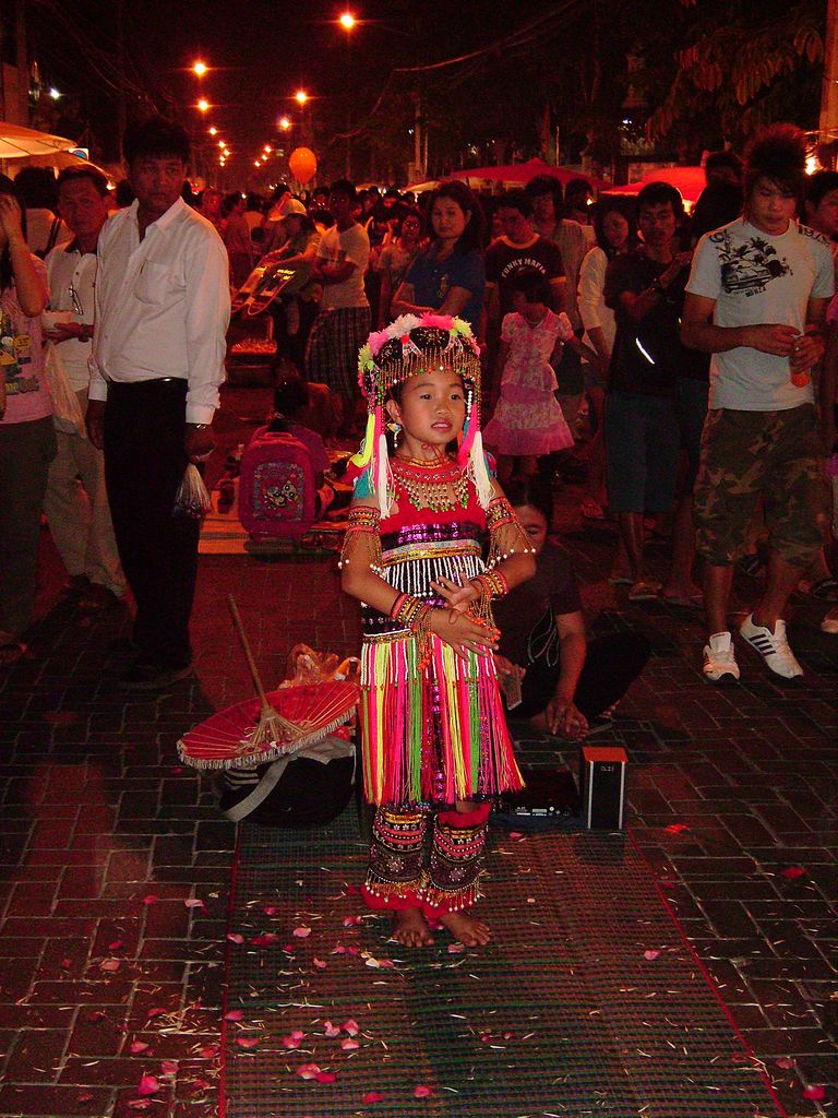 Small girl at the market in Thailand