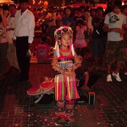 Small girl at the market in Thailand