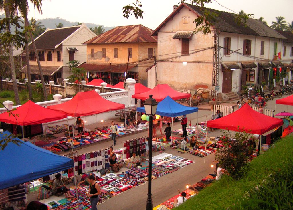 Laos - a market in Luang Prabang