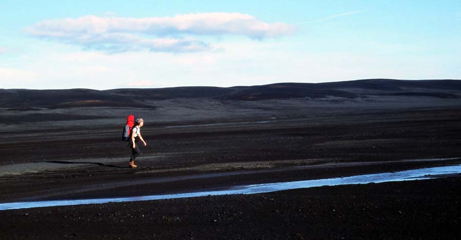 Iceland - Paula on a lava field