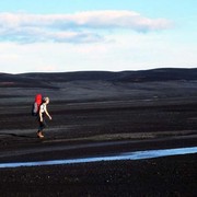 Iceland - Paula on a lava field