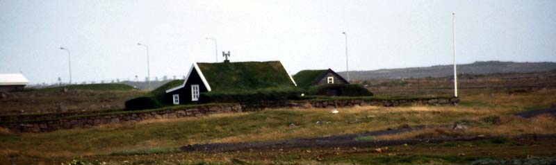 Iceland - old houses with grass roofs