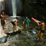 Malaysia - playing in a jungle in Borneo