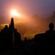 Indonesia - Java - sunrise in Borobudur 01