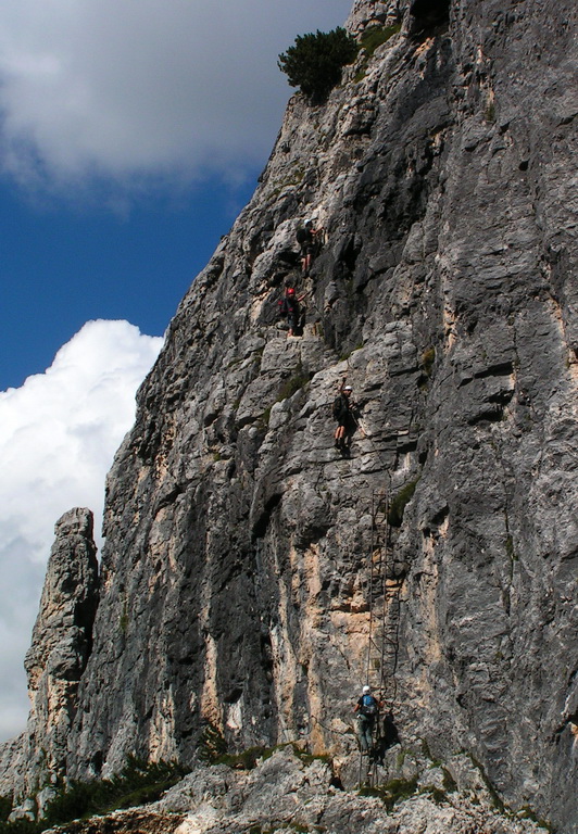 A vertical part of via ferrata Michielli-Strobel