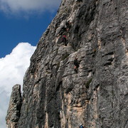 A vertical part of via ferrata Michielli-Strobel