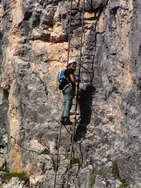 The only ladder on Michielli-Strobel ferrata