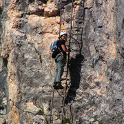 The only ladder on Michielli-Strobel ferrata