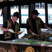 Turkey - preparation of a fish burger in Istanbul