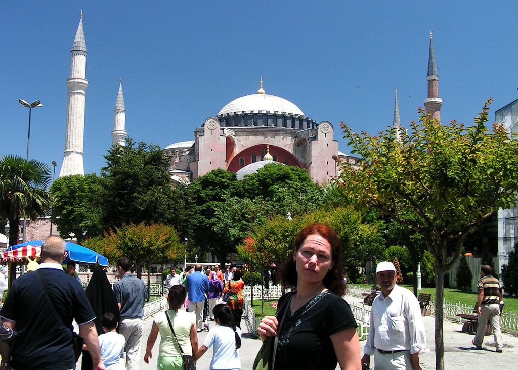 Turkey - Tereza in front of Hagia Sophia in Istanbul