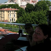 Turkey - in a roof restaurant in Istanbul