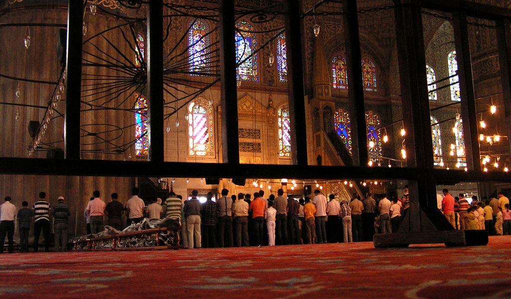 Turkey - praying in Blue Mosque in Istanbul