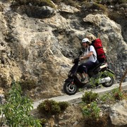 Greece - Brano riding a scooter in Kalymnos 02