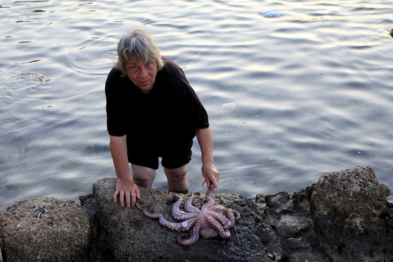 Greece - preparing an octopus in Rhodes 01