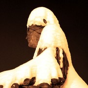 Czechia - Prague - a snowflaked statue in front of Rudolfinum