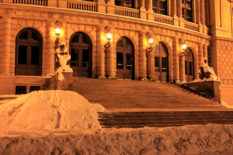 Czechia - Prague - Rudolfinum in winter