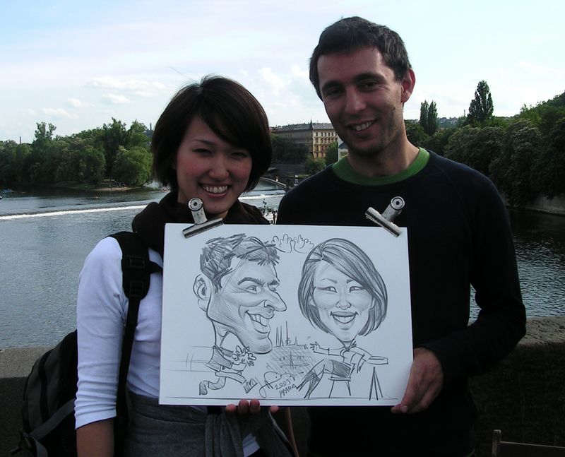 Czechia - Prague - my friends on the Charles Bridge