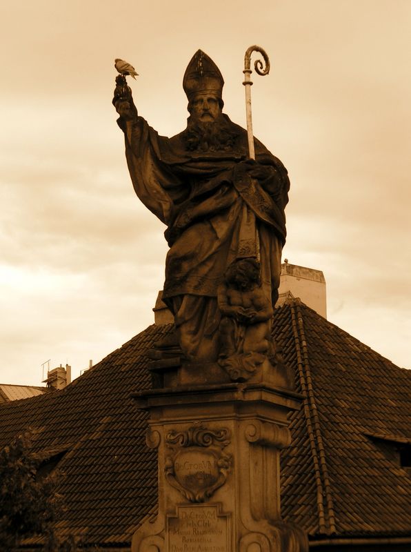 Czechia - Prague - a baroque statue on the Charles Bridge