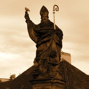 Czechia - Prague - a baroque statue on the Charles Bridge