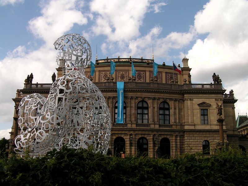 Czechia - Prague - a statue in front of Rudolfinum 04