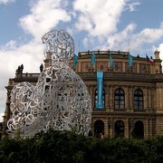 Czechia - Prague - a statue in front of Rudolfinum 04