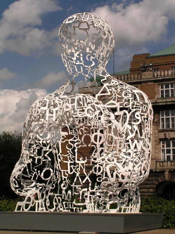 Czechia - Prague - a statue in front of Rudolfinum 05