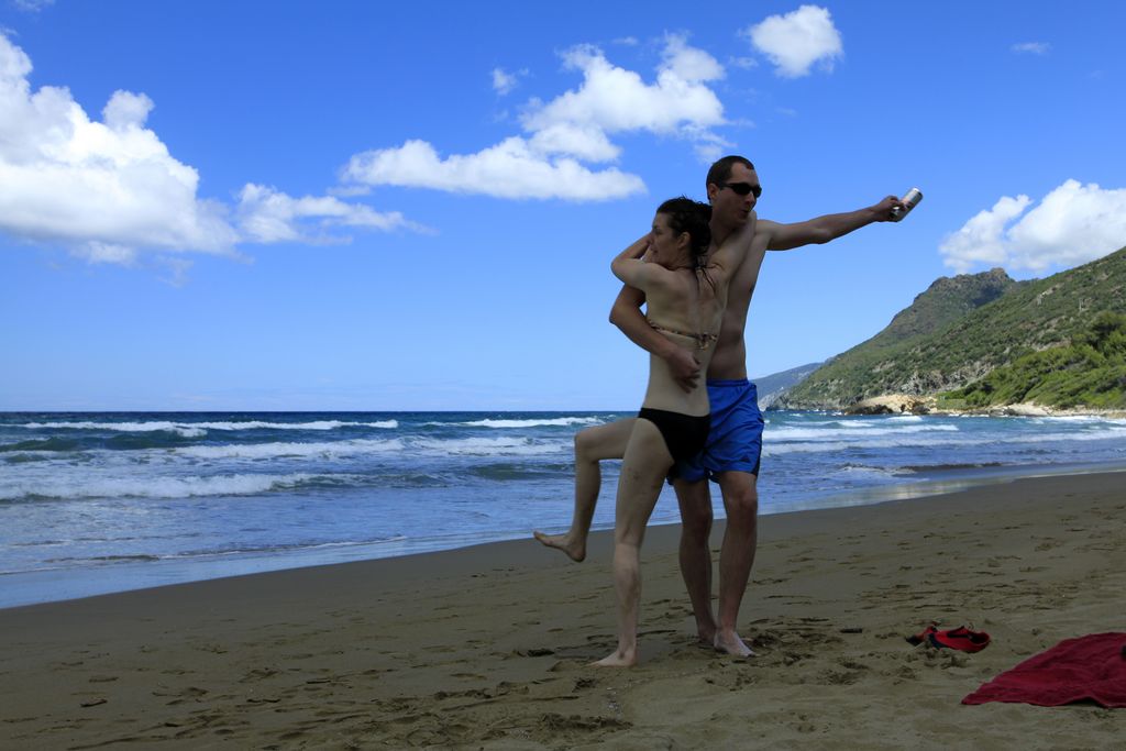 Miso and Bozenka at Farinole beach