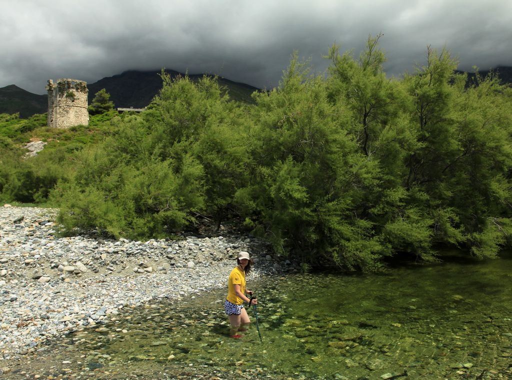 Paula exploring the river