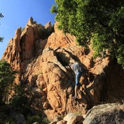 Miso climbing Calanche rocks