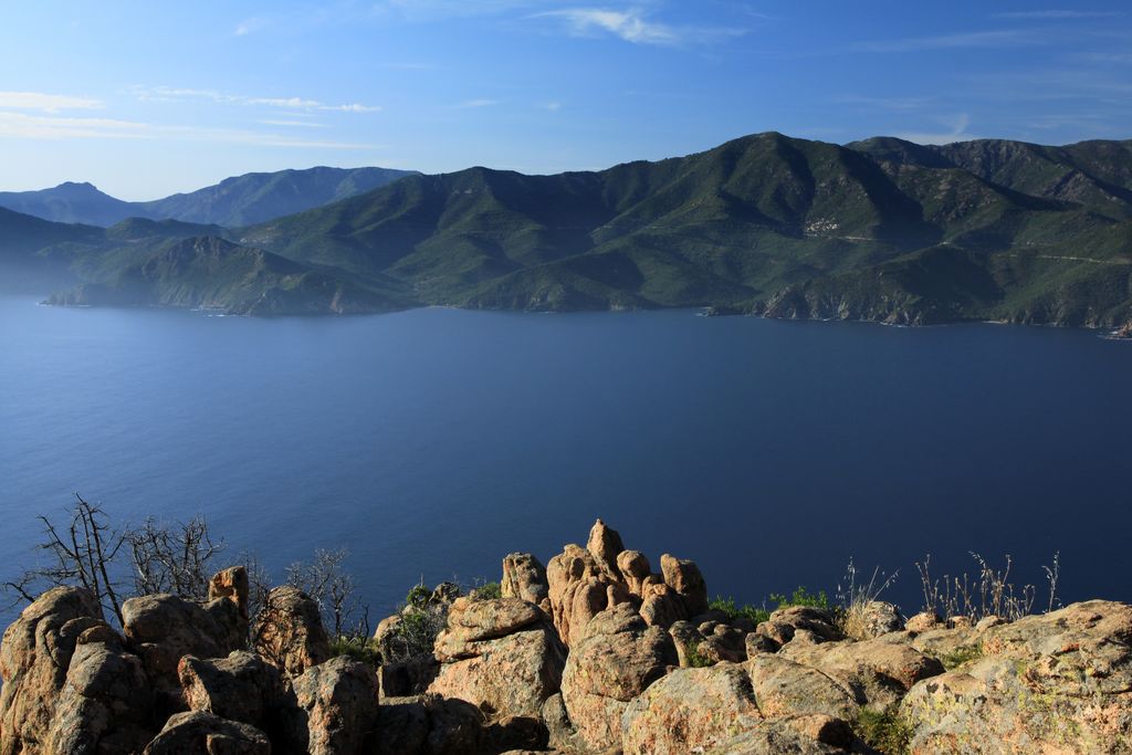 Calanche rocks and the sea