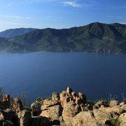 Calanche rocks and the sea