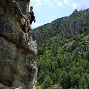 Paula climbing in La Restonica 02