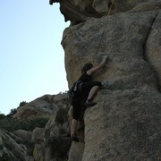 Paula climbing in Roccapina 02