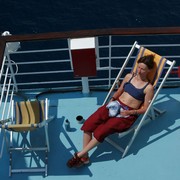 Paula on a Corsica ferry.JPG