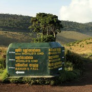 Sri Lanka - a Horton Plains trekking sign