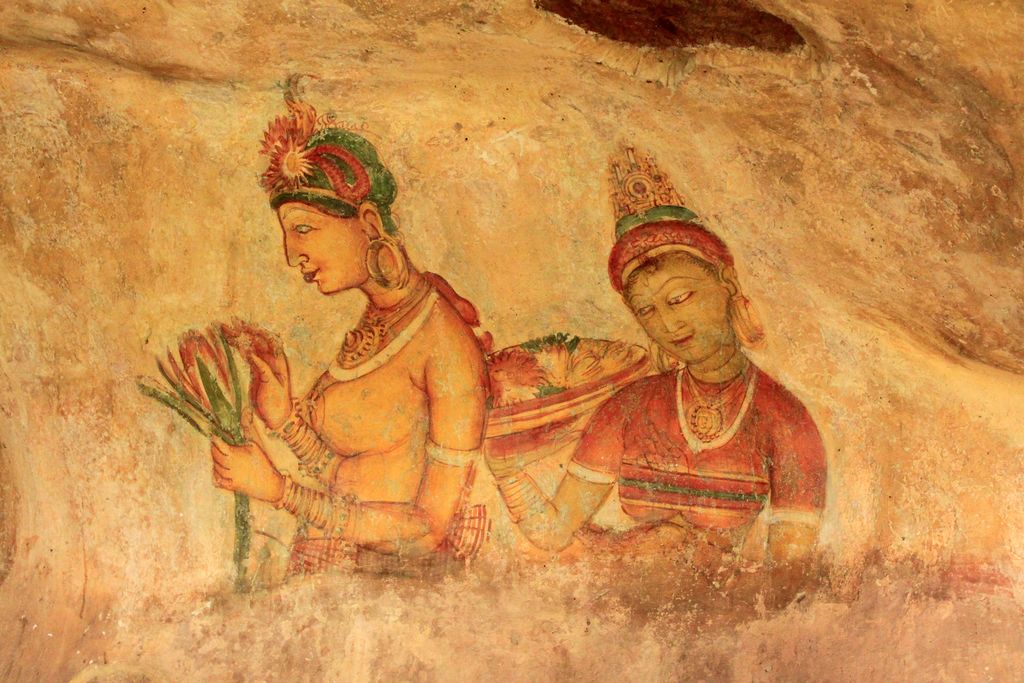 Sri Lanka - Sigiriya fresco painting 01