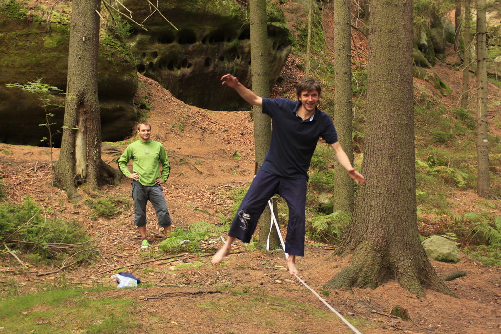 Czechia - slackline walking in Adrspach-Teplice rocks 76