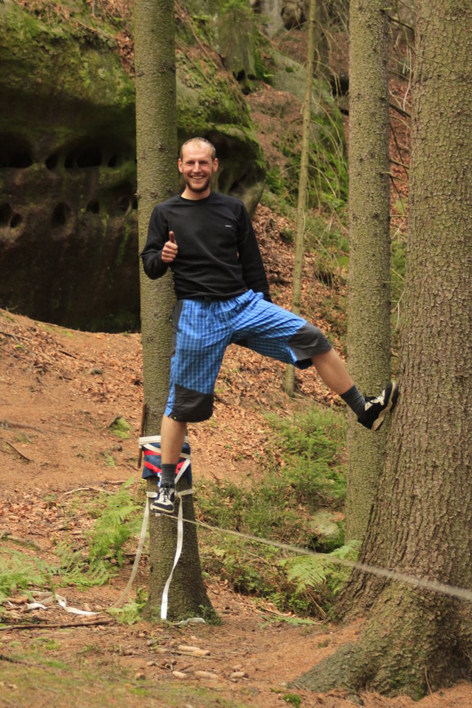 Czechia - slackline walking in Adrspach-Teplice rocks 79