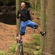 Czechia - slackline walking in Adrspach-Teplice rocks 79