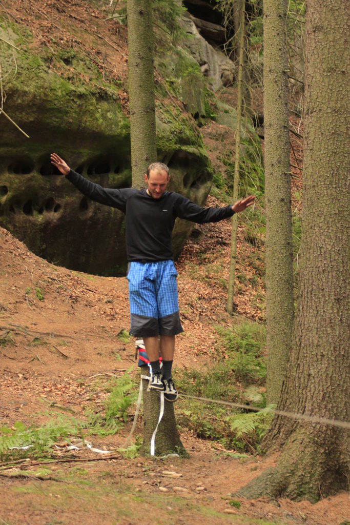 Czechia - slackline walking in Adrspach-Teplice rocks 80