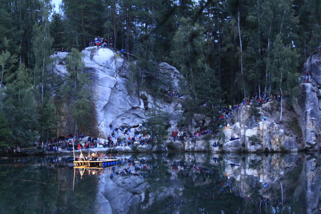 Czechia -  Adrspach lake - Marian Varga concert 07