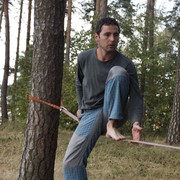 Czechia - slackline walking in Kozelka 04