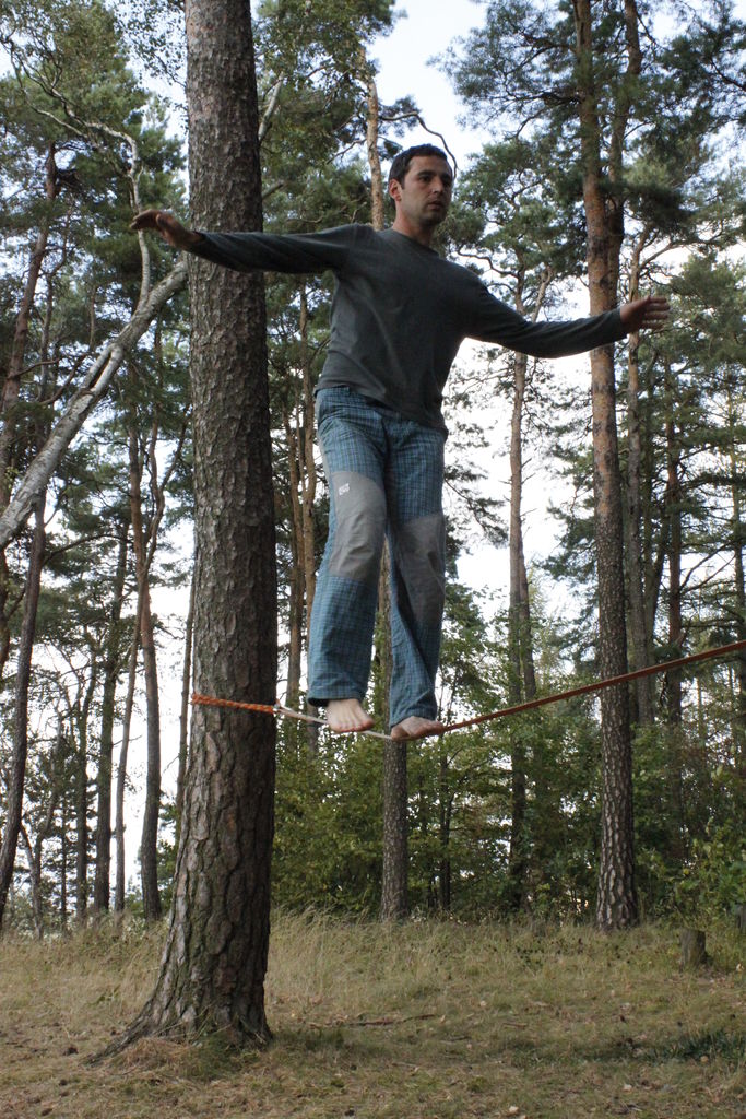 Czechia - slackline walking in Kozelka 05