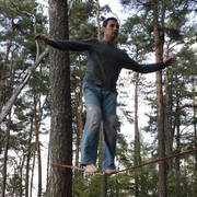 Czechia - slackline walking in Kozelka 05