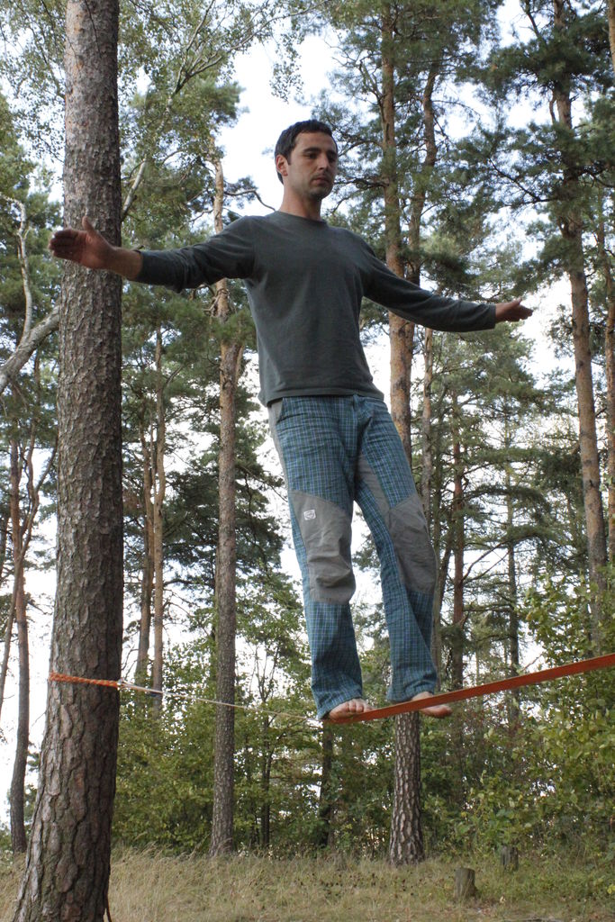 Czechia - slackline walking in Kozelka 06