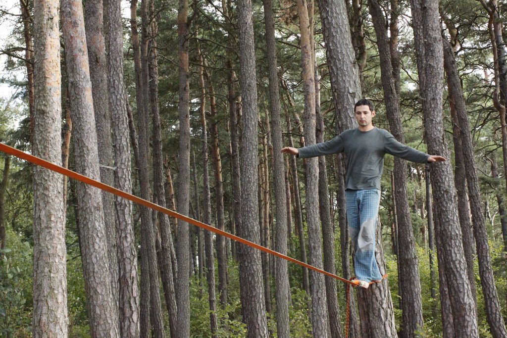 Czechia - slackline walking in Kozelka 08