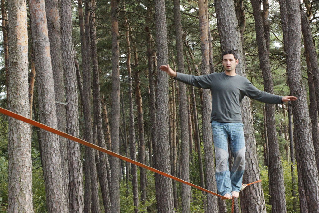 Czechia - slackline walking in Kozelka 09